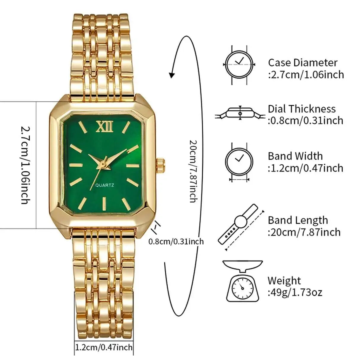 Reloj de cuarzo rectangular a la moda para Mujer, relojes de pulsera analógicos de lujo, Reloj de Mujer para niñas, Reloj de regalo (sin caja)