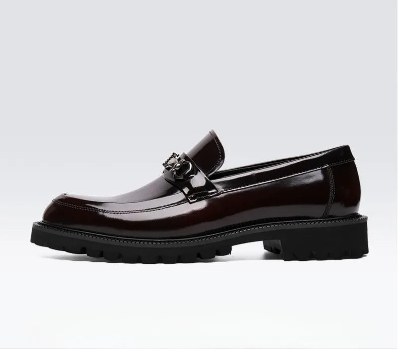 Zapatos de vestir de cuero para hombre, hebilla de calle de caballo, zapatos Oxford de alta calidad para hombre, zapatos formales para fiesta de boda y oficina, talla grande 38-48