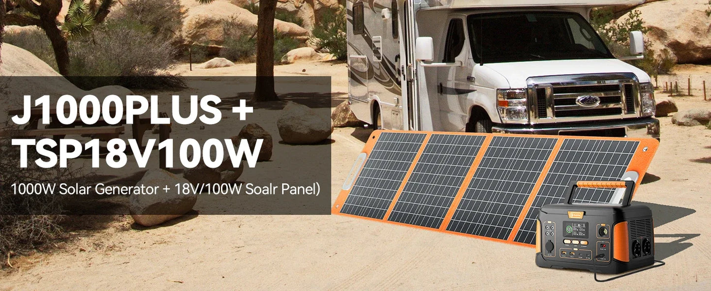 Estación de energía portátil de 1000W, batería de generador Solar de 932Wh con Panel Solar, Kit completo de 100W para el hogar, Camping, EV, RV