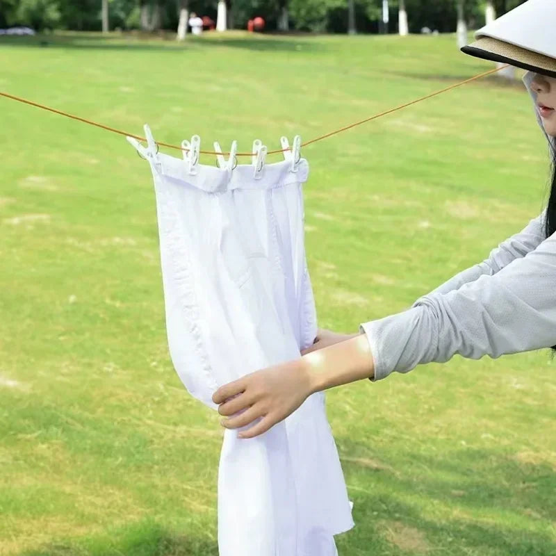 1 Uds. Tendedero de 10M cuerda de secado de ropa para exteriores cuerda retráctil antideslizante a prueba de viento para accesorios de Camping de Hotel