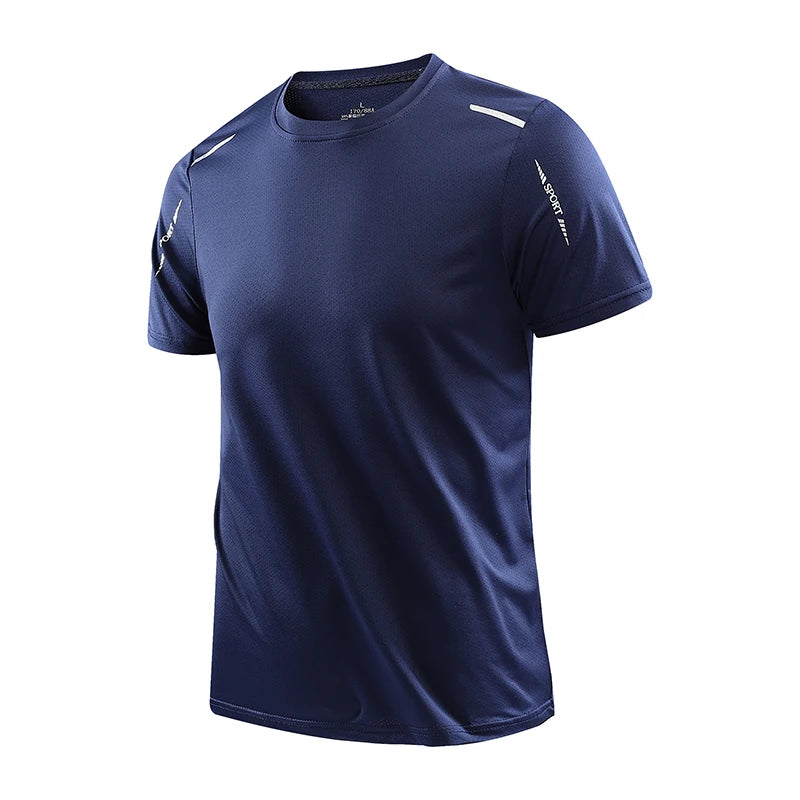 CHRLCK-camisetas de secado rápido para correr para hombre, camisetas transpirables para senderismo y pesca, Camisa corta para deportes al aire libre de elasticidad suave, verano