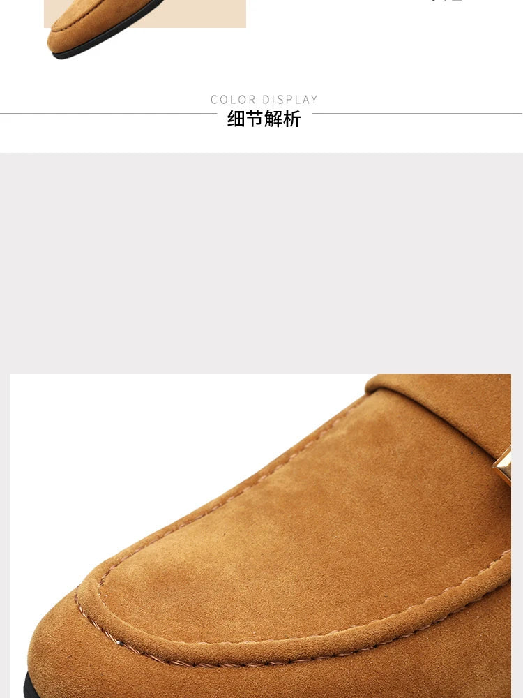 Zapatos de vestir para hombre, mocasines formales de diseñador, zapatos de cuero de gamuza, mocasines de trabajo Social y negocios, boda