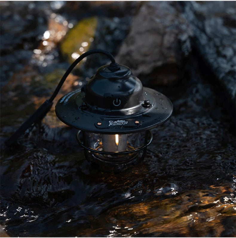 Linternas portátiles para acampar, lámpara colgante Retro para tienda, luz de Camping regulable impermeable, 1200mAh para senderismo, pesca, linterna de emergencia