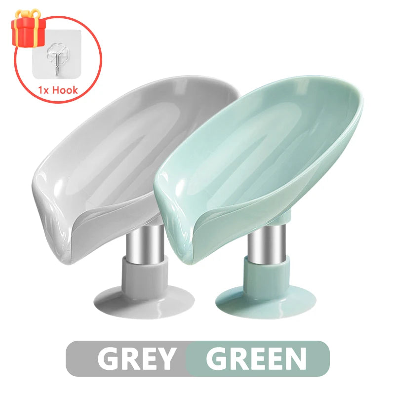 Soporte para jabón, escurridor de agua, jabonera con forma de hoja, escurridor de jabón para ducha, ventosa, contenedor de jabón, accesorios modernos para baño