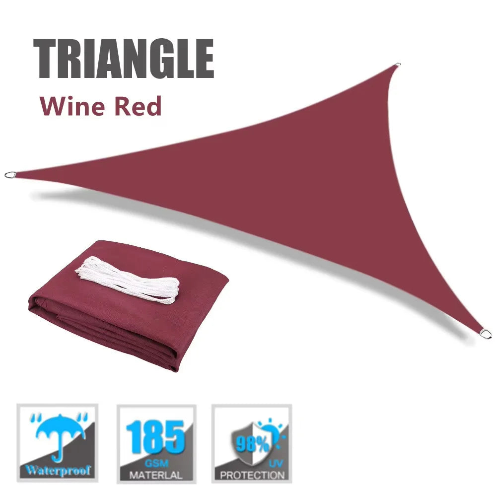 Toldo de vela impermeable triangular grande de 7M/5M/3M/2M para jardín al aire libre, toldo para Patio, tiendas de campaña, tela parasol para piscina