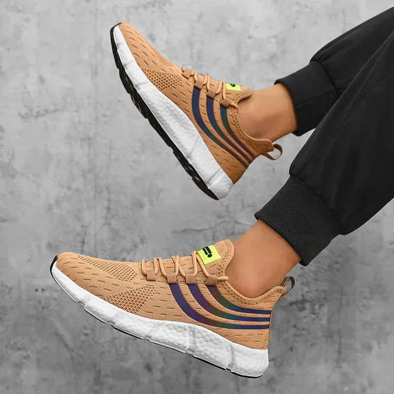 Zapatos Deportivos informales para hombre, zapatillas ligeras transpirables, antideslizantes, planas, para correr al aire libre, caminar, Tenis, calzado atlético para correr