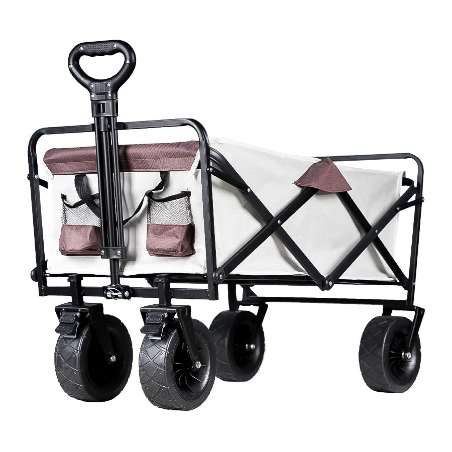 Carro de playa plegable, carro plegable de gran capacidad, carro plegable para exteriores, carrito portátil para acampar en el jardín