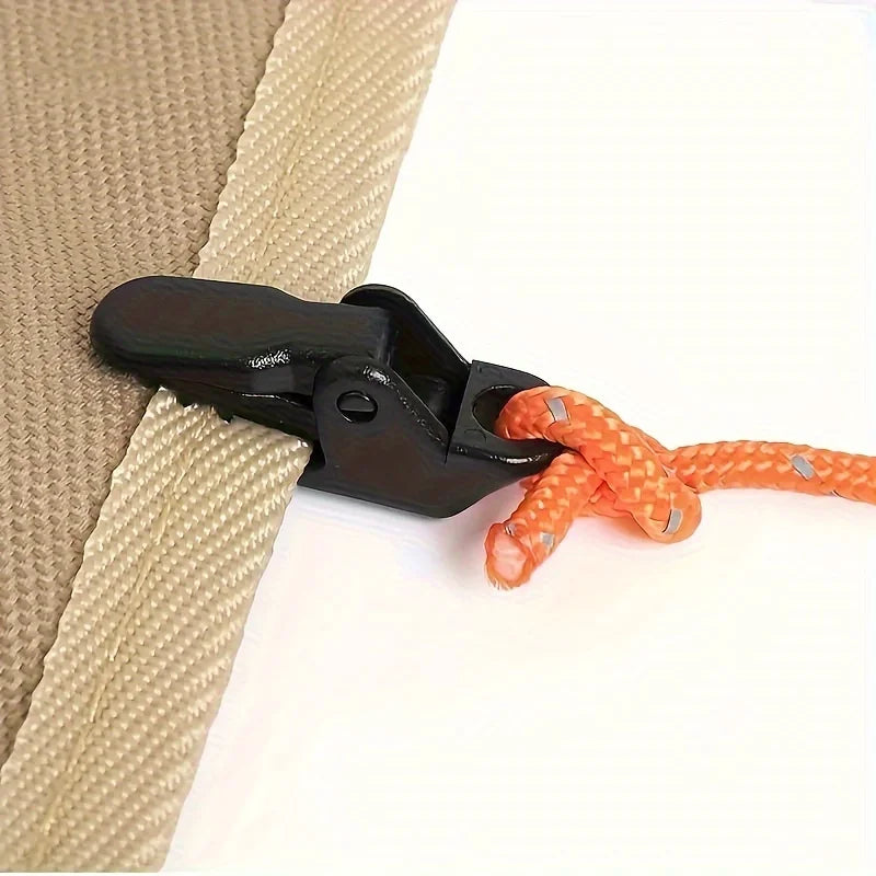 Juego de clips para toldo de tienda a prueba de viento, Material de PC duradero, pinza de abrazadera para lona de tienda de campaña para asegurar lonas y refugios, 10/20 piezas