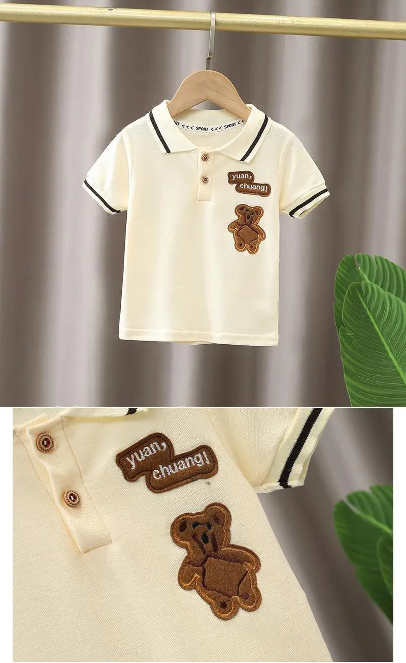 1Set Boys Girls Leisure Set Fashion Children Short Sleeve Shorts Sets Summer Kids Clothes Baby Tee Pants Solid Color Tracksuits