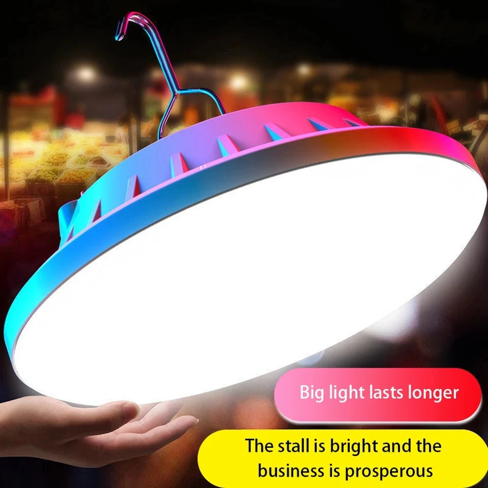 Potente linterna LED para acampar, luz portátil para tienda con carga Solar, lámpara LED recargable de emergencia de 8000mAh para exteriores, 2025