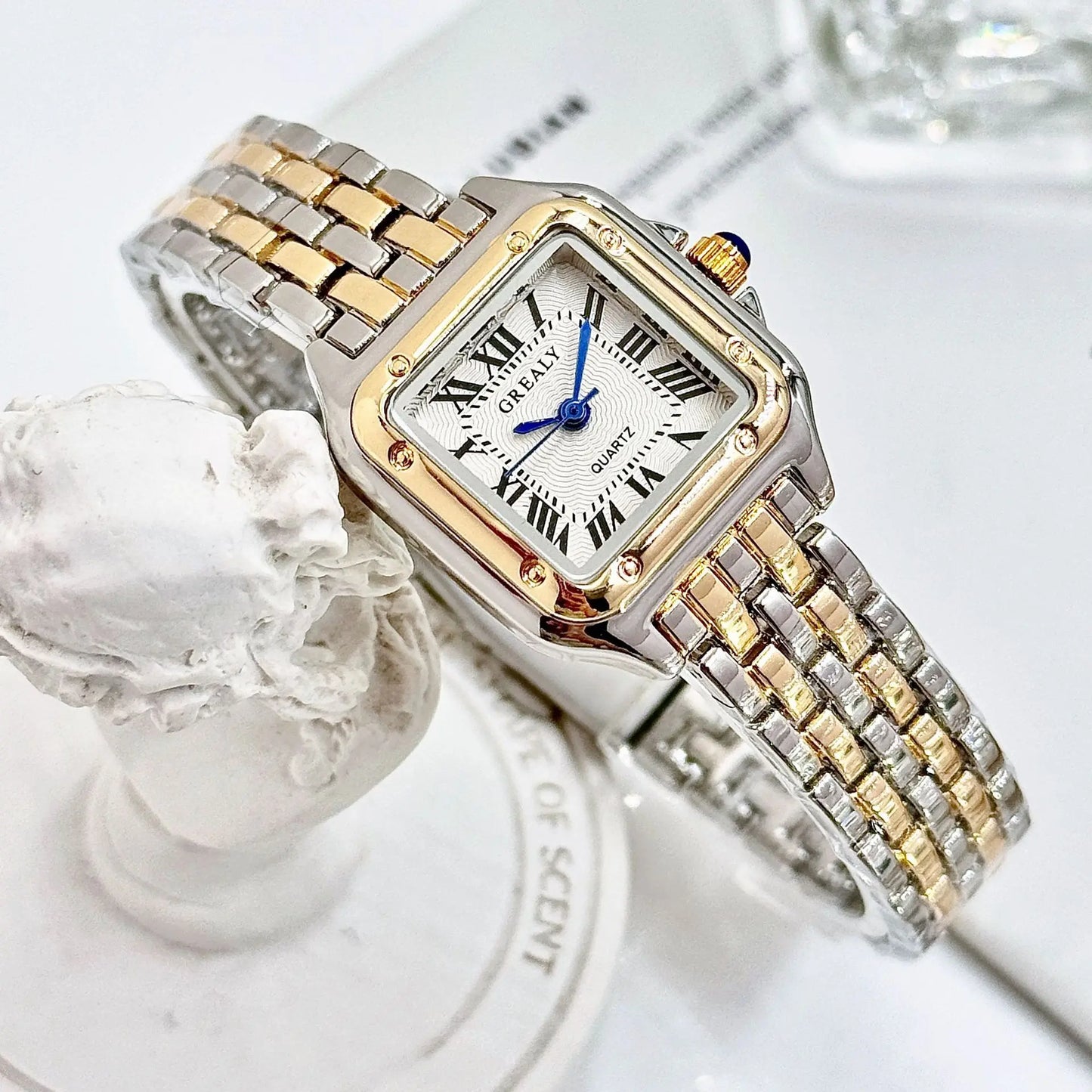 Relojes de lujo para mujer, relojes de pulsera cuadrados de cuarzo de marca clásica para mujer, correa de aleación, reloj de pulsera de negocios para mujer