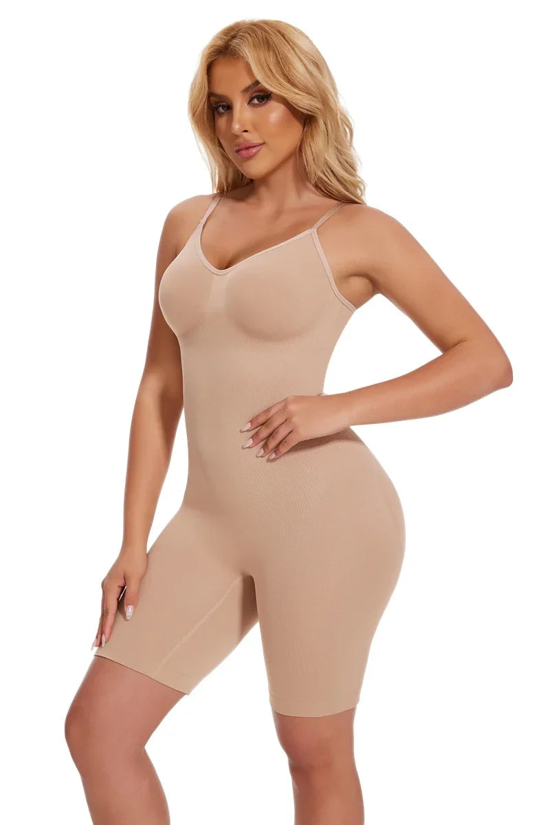 Nuevo Body moldeador para mujer, camiseta sin mangas con Control de barriga, moldeador de cuerpo completo, pantalones cortos antirozaduras, entrenador de cintura adelgazante, levantador de glúteos