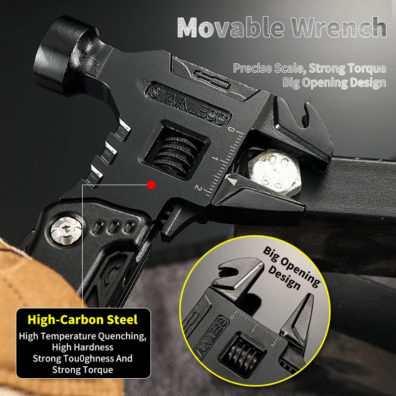 Nueva llave multifuncional, martillo, cuchillo, alicates, herramienta de supervivencia para acampar al aire libre, herramienta de ahorro de trabajo, cuchillo multiherramienta de acero inoxidable