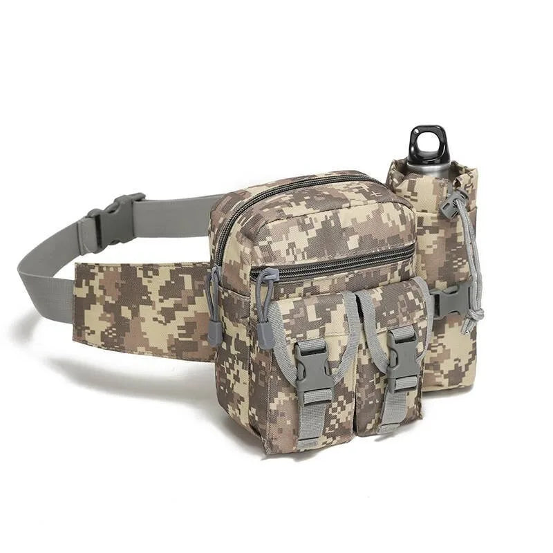 Riñonera táctica para exteriores, bolsa de nailon para botella de agua para teléfono y senderismo, paquete de equipo de herramientas deportivas, bolsa con cinturón para caza, escalada y acampada