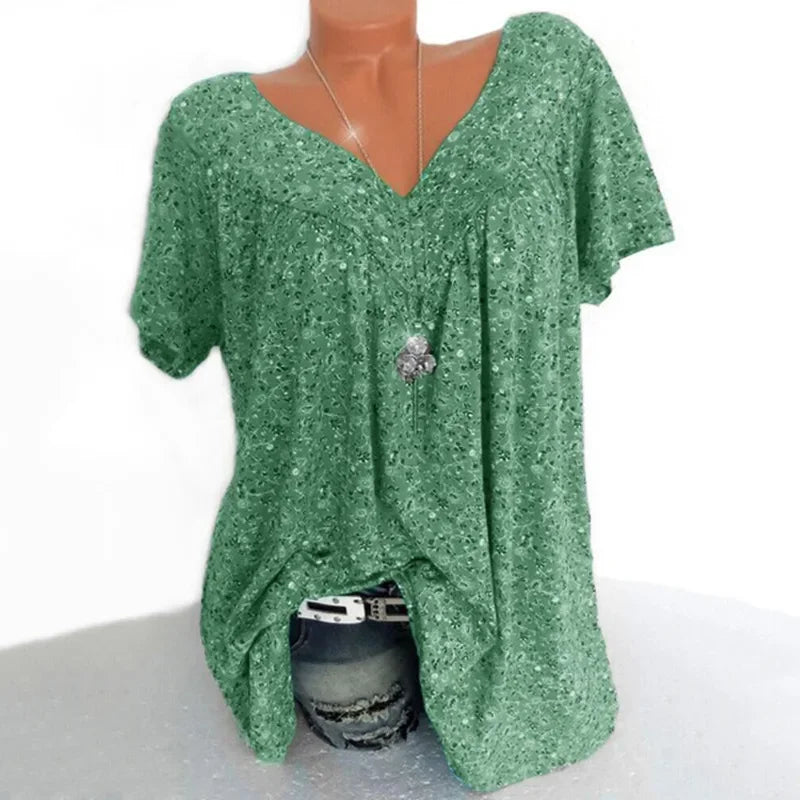 Camiseta holgada sin mangas para mujer, ropa de dormir de casa con cuello en V, Tops con estampado Floral, camisetas informales sexys a la moda para mujer