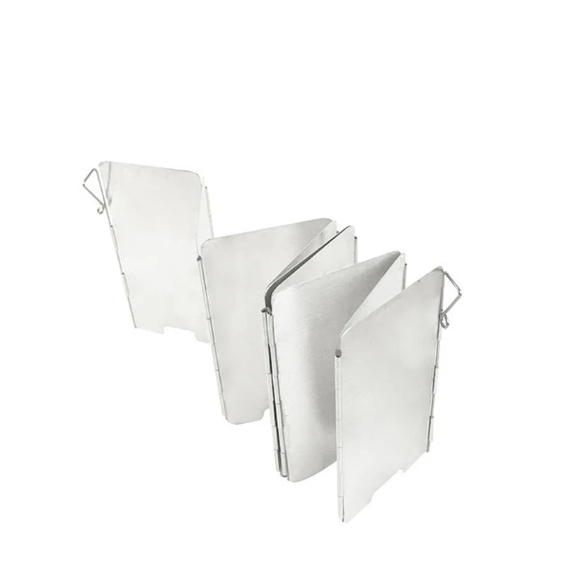 Estufa al aire libre protector contra el viento parabrisas de Camping 9 placas cocinas de Gas plegables deflectores de viento equipo de estufa herramienta de accesorios