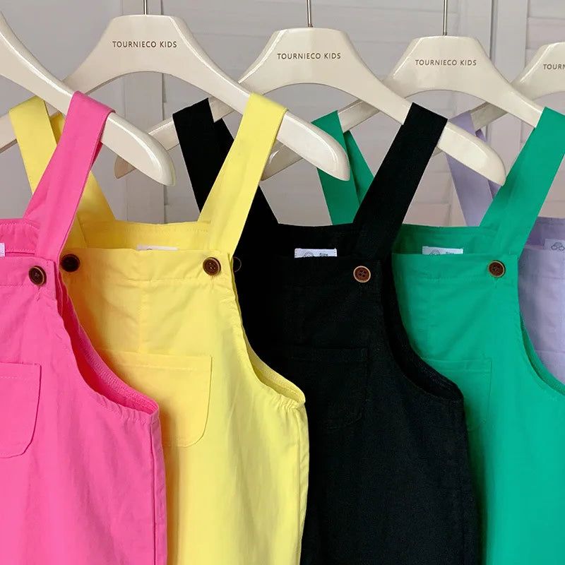 Lindo bebé niños general bebés y niñas pantalones casuales coreanos mono de disfraz de Color caramelo