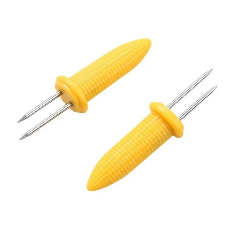10 Uds. De tenedor, brocheta de maÃz, soportes de maÃz de acero inoxidable, brochetas de maÃz en espiga, tenedores de fruta, herramienta de cocina para acampar al aire libre y barbacoa