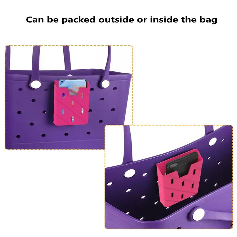Bolsa de almacenamiento de silicona para teléfono móvil, bolsa de playa, accesorio con Clip, soporte para teléfono móvil, Gadgets de juego para acampar, 1 unidad