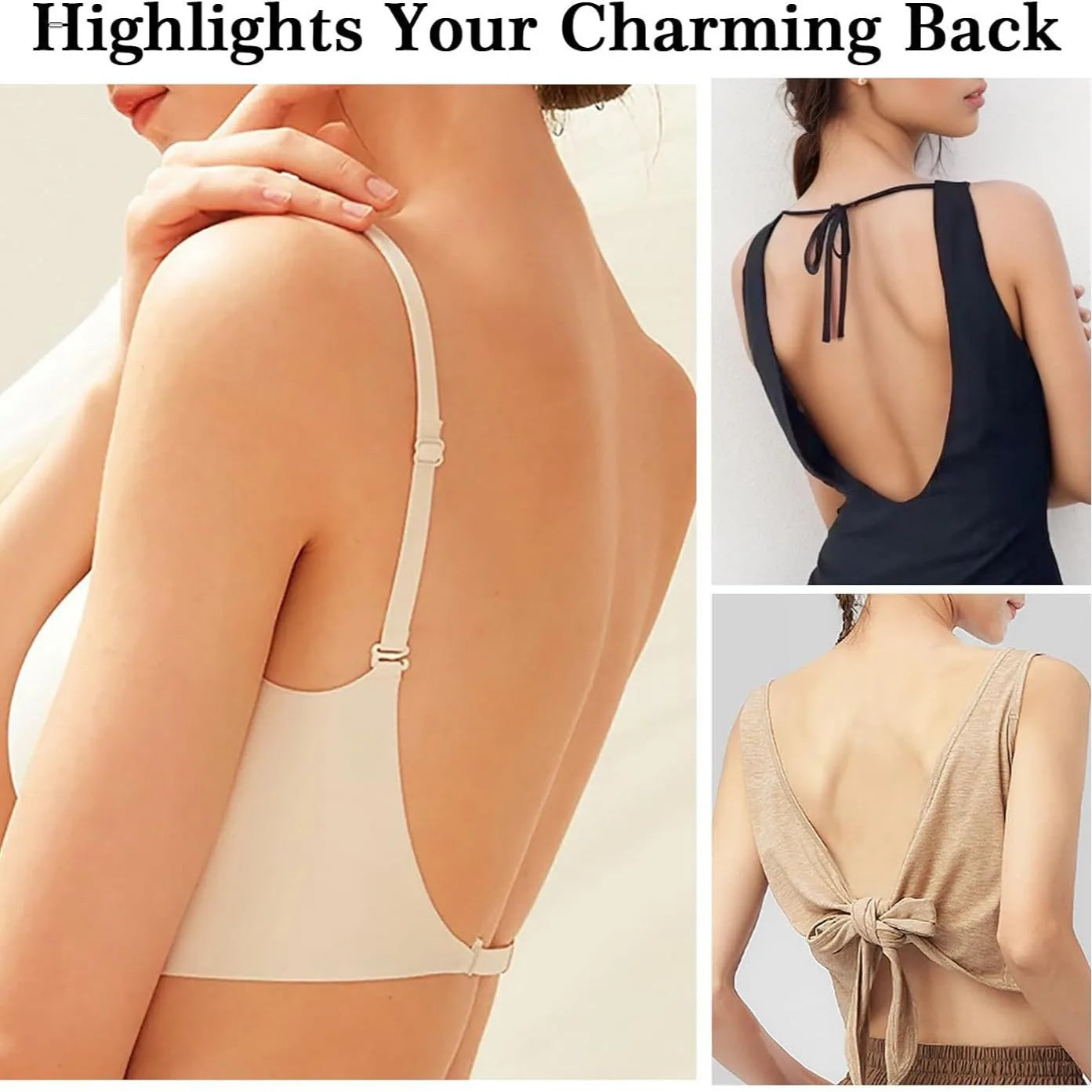 Sujetador sin costuras con espalda baja, soporte multidireccional, inalámbrico, sin espalda, Halter, Bralette acolchado, correas de elevación, sujetadores convertibles