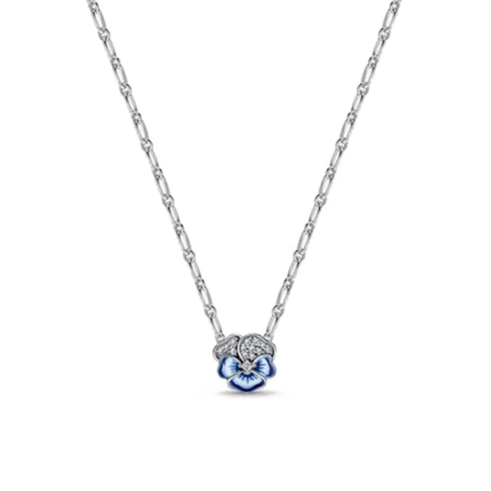 Nuevo original Plata de Ley 925 chapada brillante en forma de corazón collar pulsera mujer regalo de cumpleaños del Día de San Valentín joyería DIY
