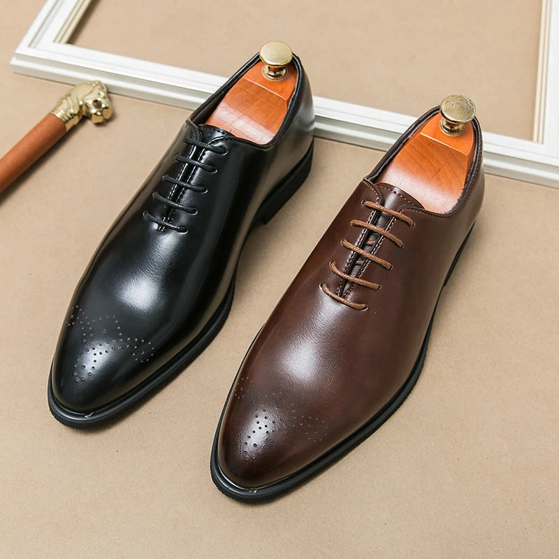 Zapatos de cuero de lujo para hombre, zapatos de alta calidad a la moda Oxford, zapatos de vestir de boda para hombre, zapatos de cuero 2024, zapatos de oficina para caballero