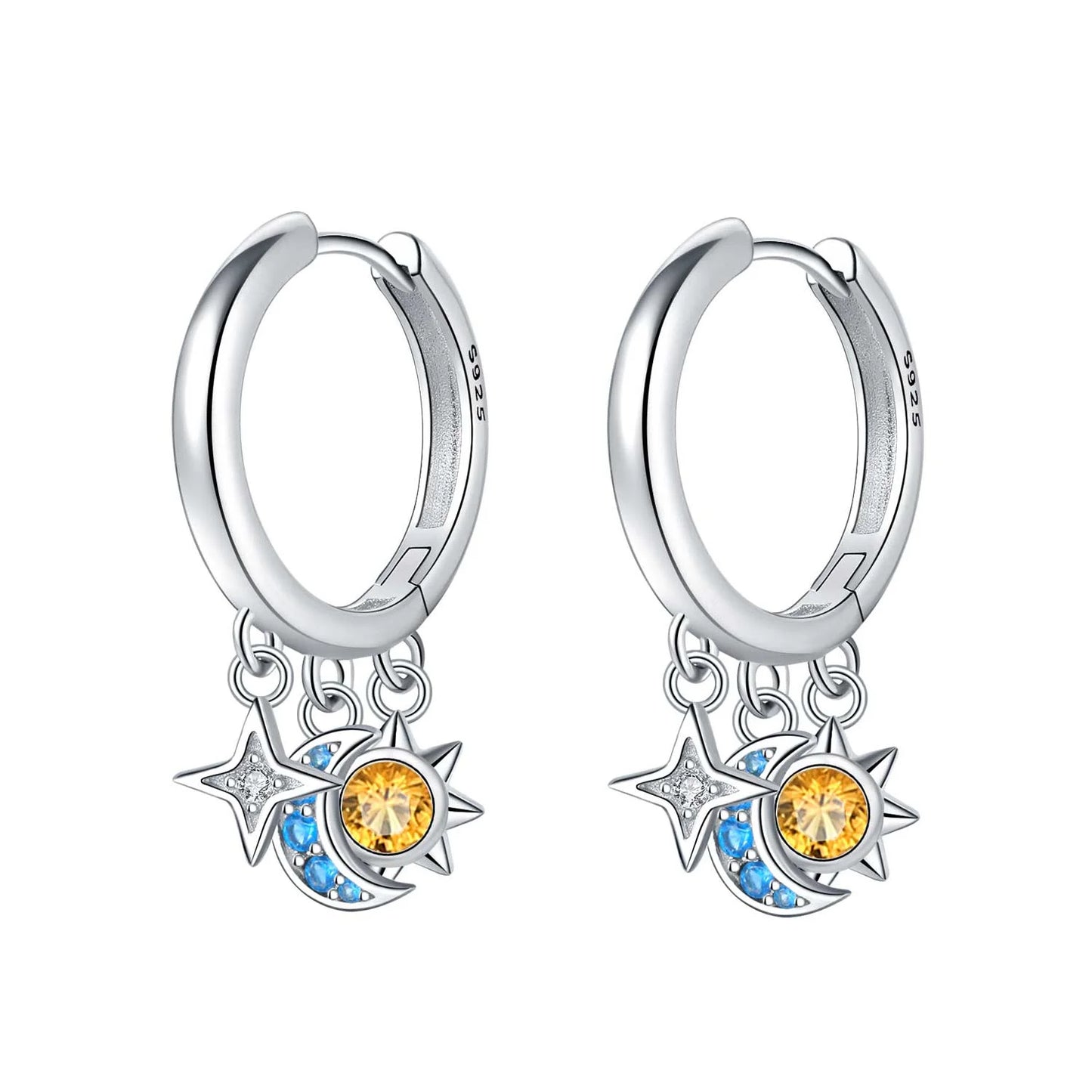 Orstarry-pendientes circulares de Plata de Ley 925 con forma de gota para mujer, aretes colgantes, joyería versátil para fiesta, regalos