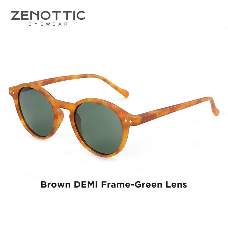 ZENOTTIC (tamaño S) gafas de sol polarizadas circulares Retro 2024 2025 hombres mujeres Vintage pequeñas gafas de sol redondas UV400 gafas de sol
