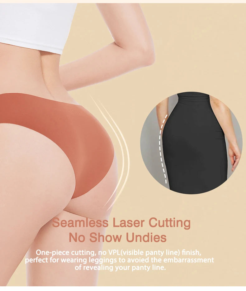 Conjunto de 3 uds de bragas sin costuras para mujer, ropa interior Sexy transpirable de cintura baja, bragas de seda sólidas, bragas invisibles sin costuras para mujer, calzones sin costura mujer