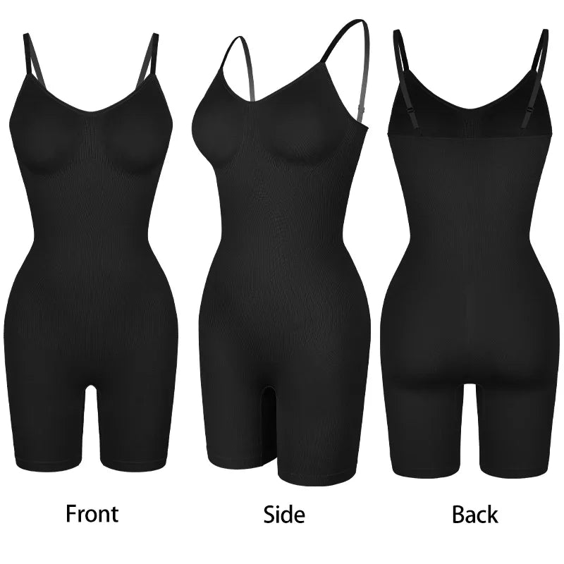 Nuevo Body moldeador para mujer, camiseta sin mangas con Control de barriga, moldeador de cuerpo completo, pantalones cortos antirozaduras, entrenador de cintura adelgazante, levantador de glúteos