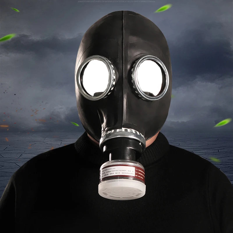 Máscara de Gas fantasma de cara completa negra creativa, respirador de goma, máscara de prevención quÃÂmica, capucha RD40 de 40mm para pintar pesticidas en aerosol