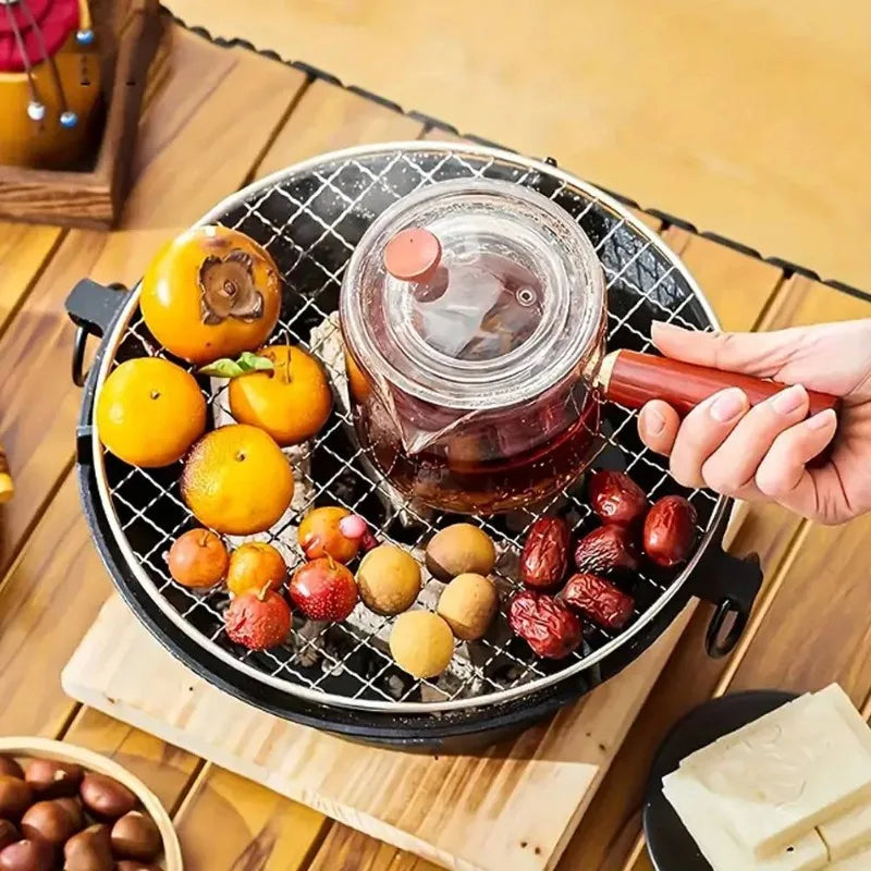 Horno de hierro fundido, chimenea, estufa de carbón y alcohol, barbacoa de estilo japonés coreano, jardÃn familiar, restaurante para acampar al aire libre