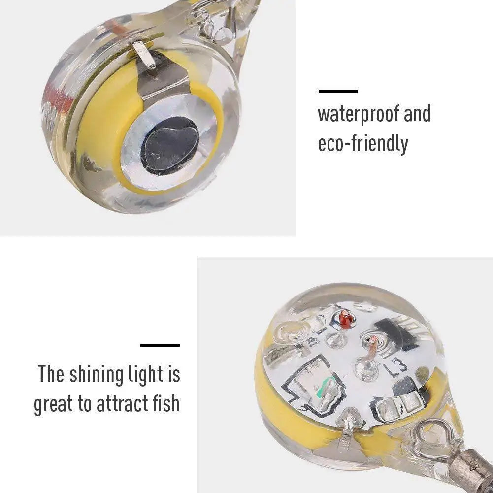 10 Uds. Señuelo de pesca con forma de Mini ojo, luz nocturna subacuática, señuelo luminoso alimentado por baterÃÂÂa para agua de mar y agua dulce