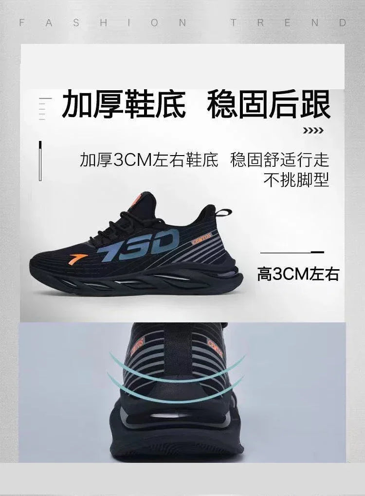 Zapatos deportivos informales de malla ligera para hombre, zapatillas transpirables de verano para correr, suela suave a la moda, cómodas zapatillas antideslizantes para hombre