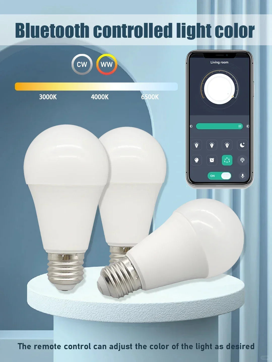 1-20 piezas regulable Bluetooth LED bombillas inteligentes aplicación E27 3000K-6500K iluminación 10W 220V 230V para dormitorio hogar Derec