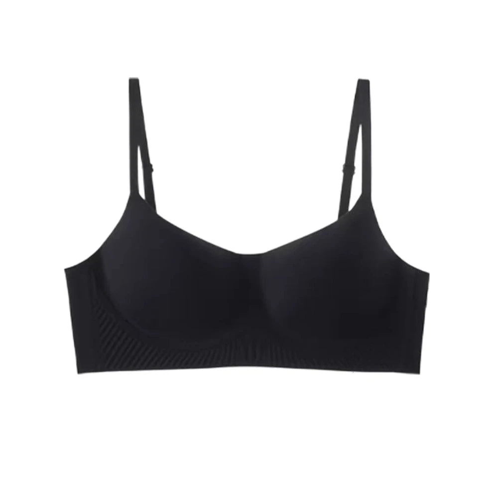 Sujetador suave sin costuras con escote en V profundo para mujer, sostén antiflacidez a prueba de golpes, sin rastro, parte de atrás bonita, ropa interior push-up