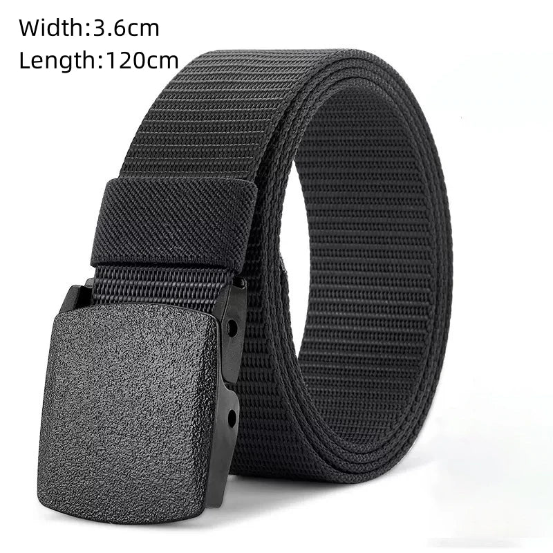 El nuevo cinturón con hebilla de 125cm para hombre, cinturón de nailon trenzado, ligero, transpirable, para ir al trabajo diario