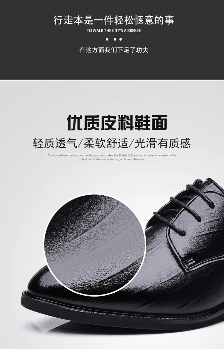 Zapatos de vestir de cuero para hombre, zapatos formales sociales para hombre, zapatos informales de negocios con punta estrecha, zapatos de diseñador de fiesta de lujo para hombre