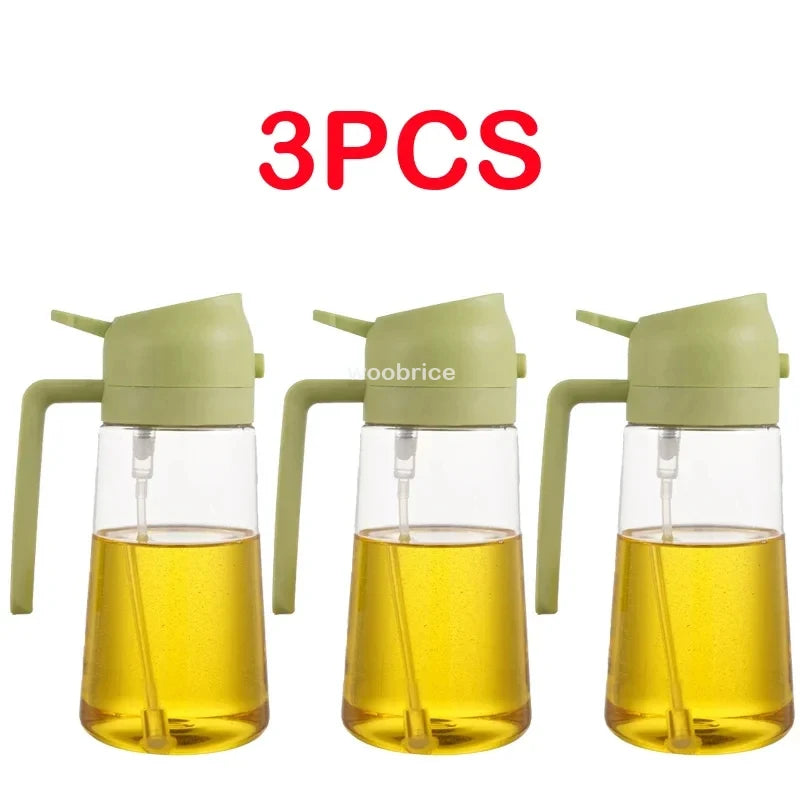 Spray 2 en 1 para botella dispensadora de aceite de oliva, diseño de mango cómodo para barbacoa, sartén de aire, horno, Camping