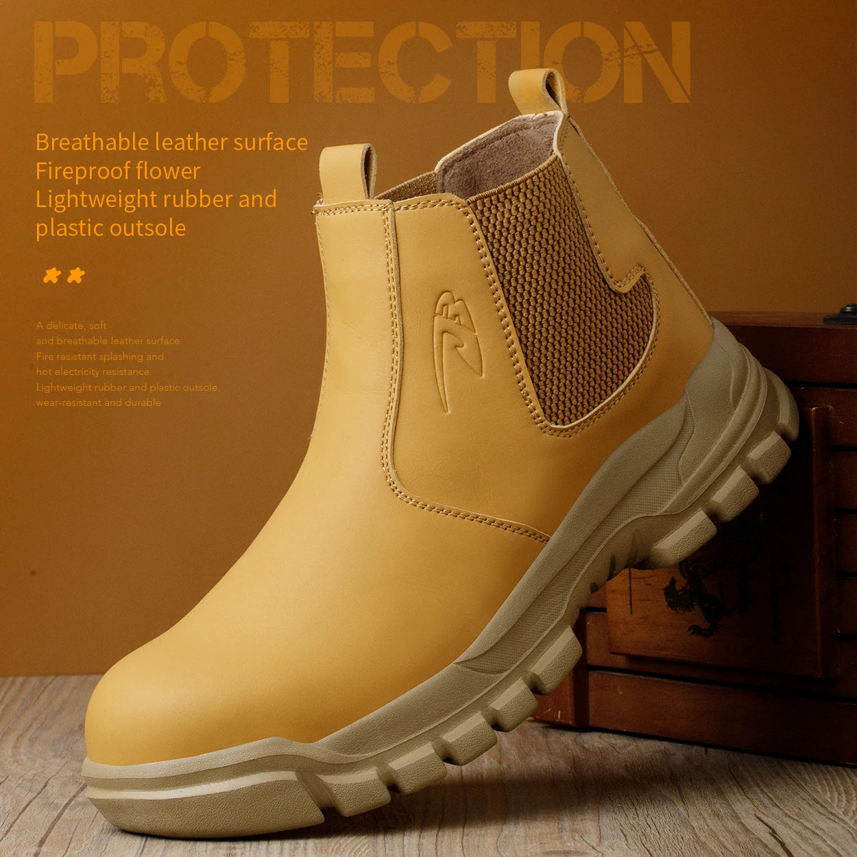Botas de trabajo de seguridad impermeables para hombre, zapatos con punta de acero, botas protectoras antigolpes y antipinchazos para aventuras al aire libre y senderismo