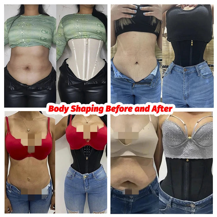 Faja de corsé colombiano para mujer, faja correctiva reductora de vientre, entrenador de cintura, carpeta de vientre adelgazante, ropa moldeadora de vaina plana