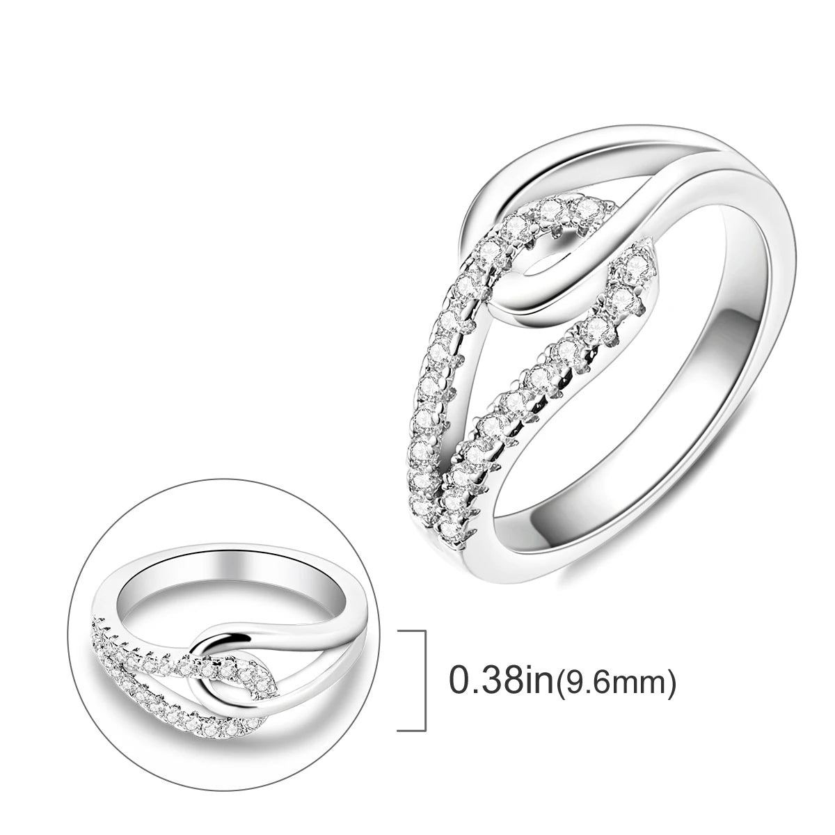 Anillo de Plata de Ley 925 Original para mujer, joyería fina con circonita, luciérnaga, corazón, cruz