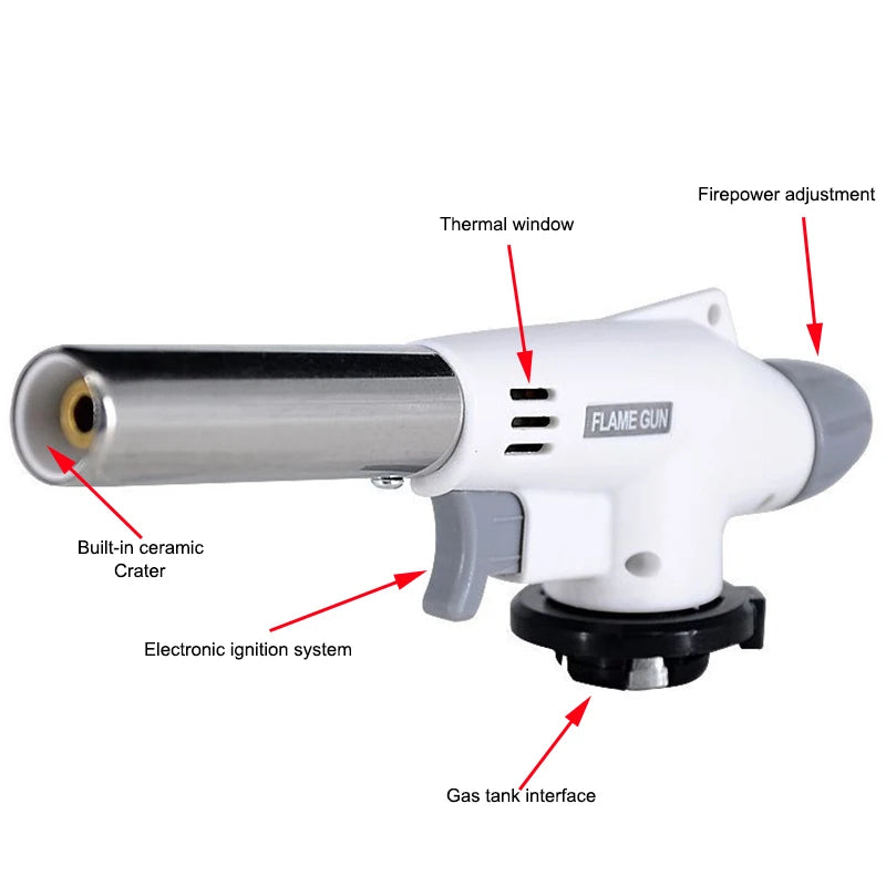 Pistola de llama portátil multifuncional, quemador de antorcha para acampar, barbacoa, postres, soldadura, cocina, herramienta de calefacción, encendedor doméstico