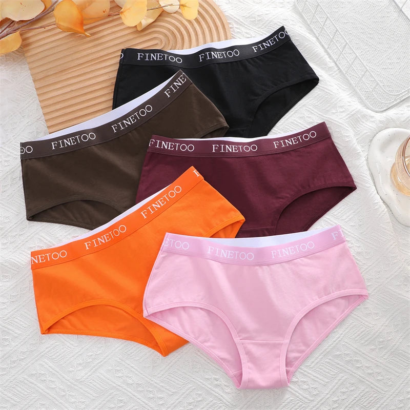 FINETOO, 3 uds., ropa interior con cinturón de algodón con letras, bragas para mujer, bragas sexis transpirables de cintura baja, lencerÃa cómoda elástica para mujer