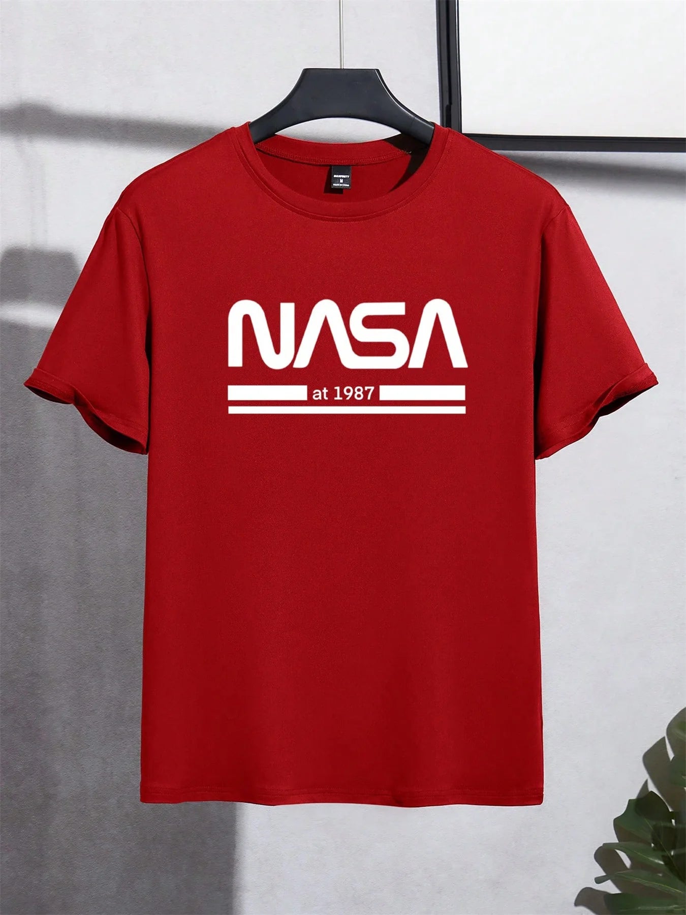 Camiseta de manga corta con cuello redondo para hombre, 100% algodón, informal, a la moda, holgada, de talla grande, con estampado de letras, deportiva