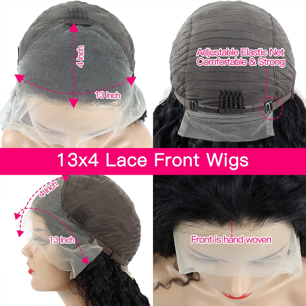Peluca frontal de encaje de cabello liso de 250% de densidad, cabello humano 13x4 HD, peluca con malla frontal para mujeres, pelucas de cabello humano