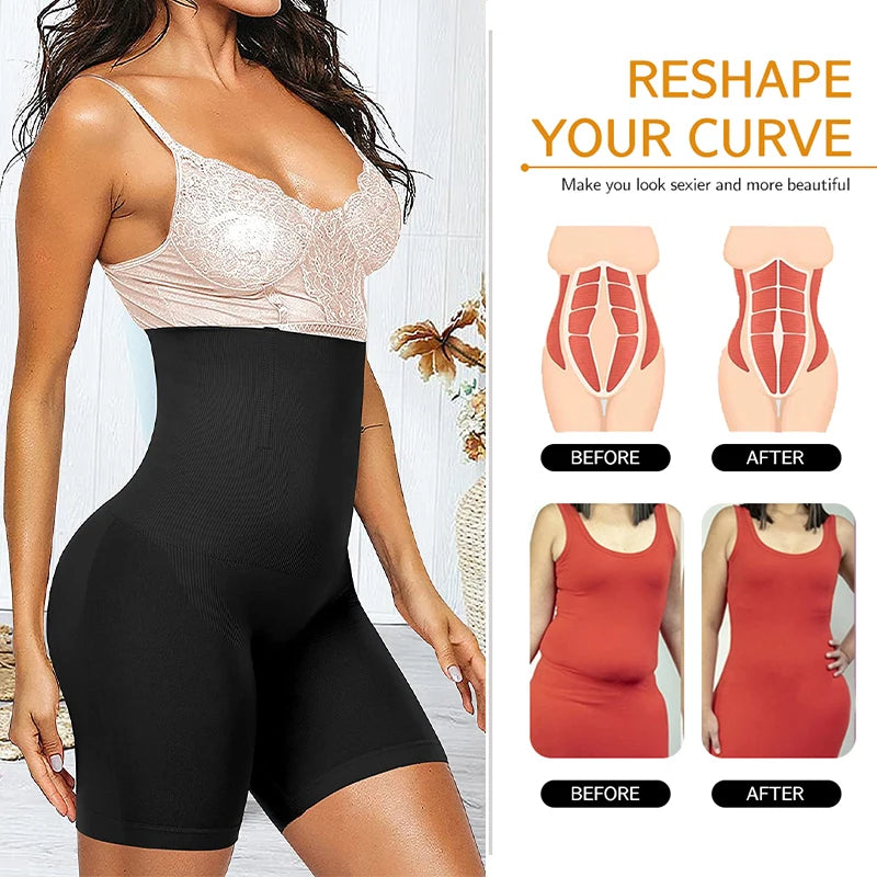 Pantalones cortos moldeadores de cintura alta para mujer, ropa moldeadora para Control de barriga, muslo, entrenador de cintura adelgazante, levantador de glúteos, bragas moldeadoras