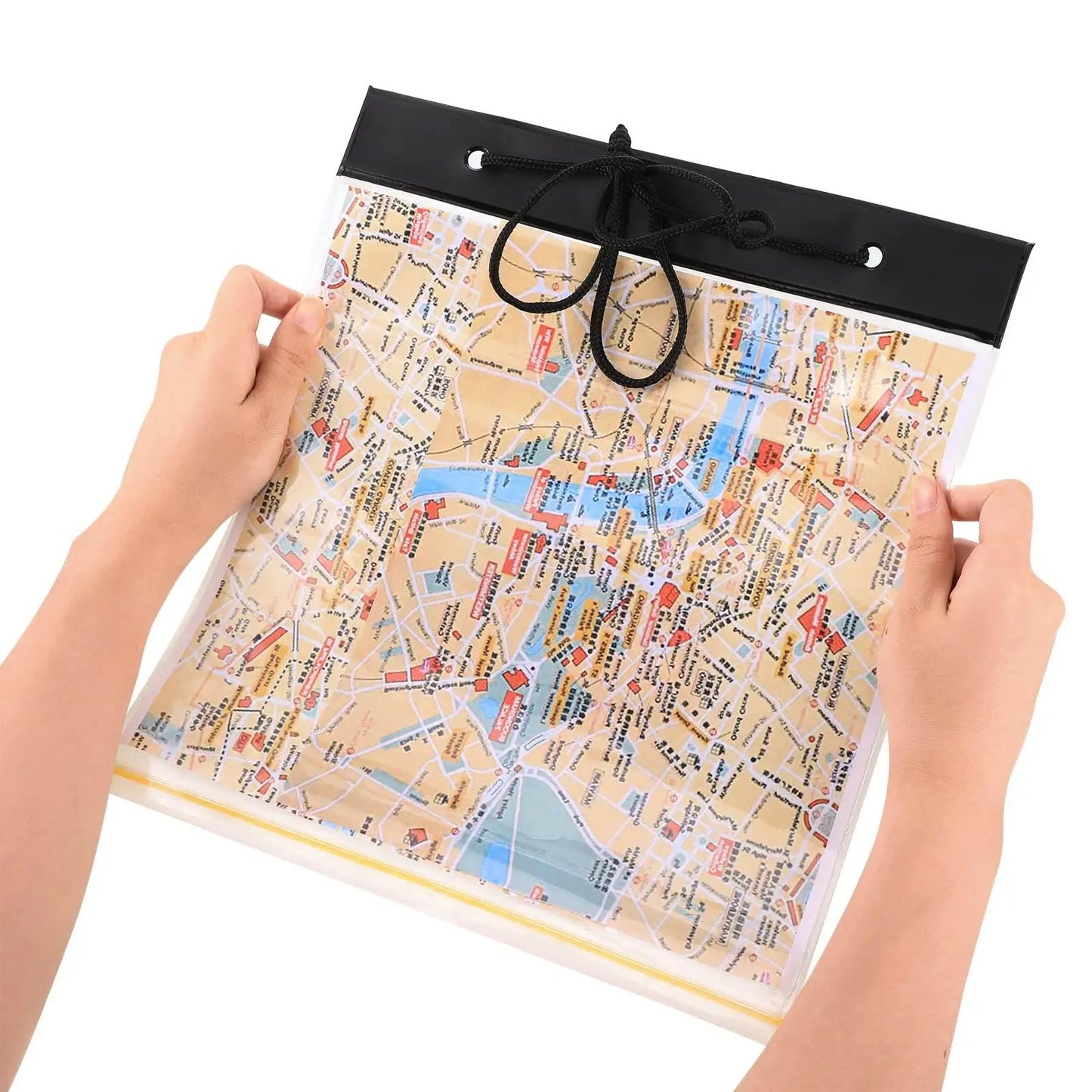 Estuche de mapa transparente impermeable de PVC, soporte de almacenamiento de papelería, cubierta para acampar, pescar, Picnic, montañismo, bolsa de bolsillo
