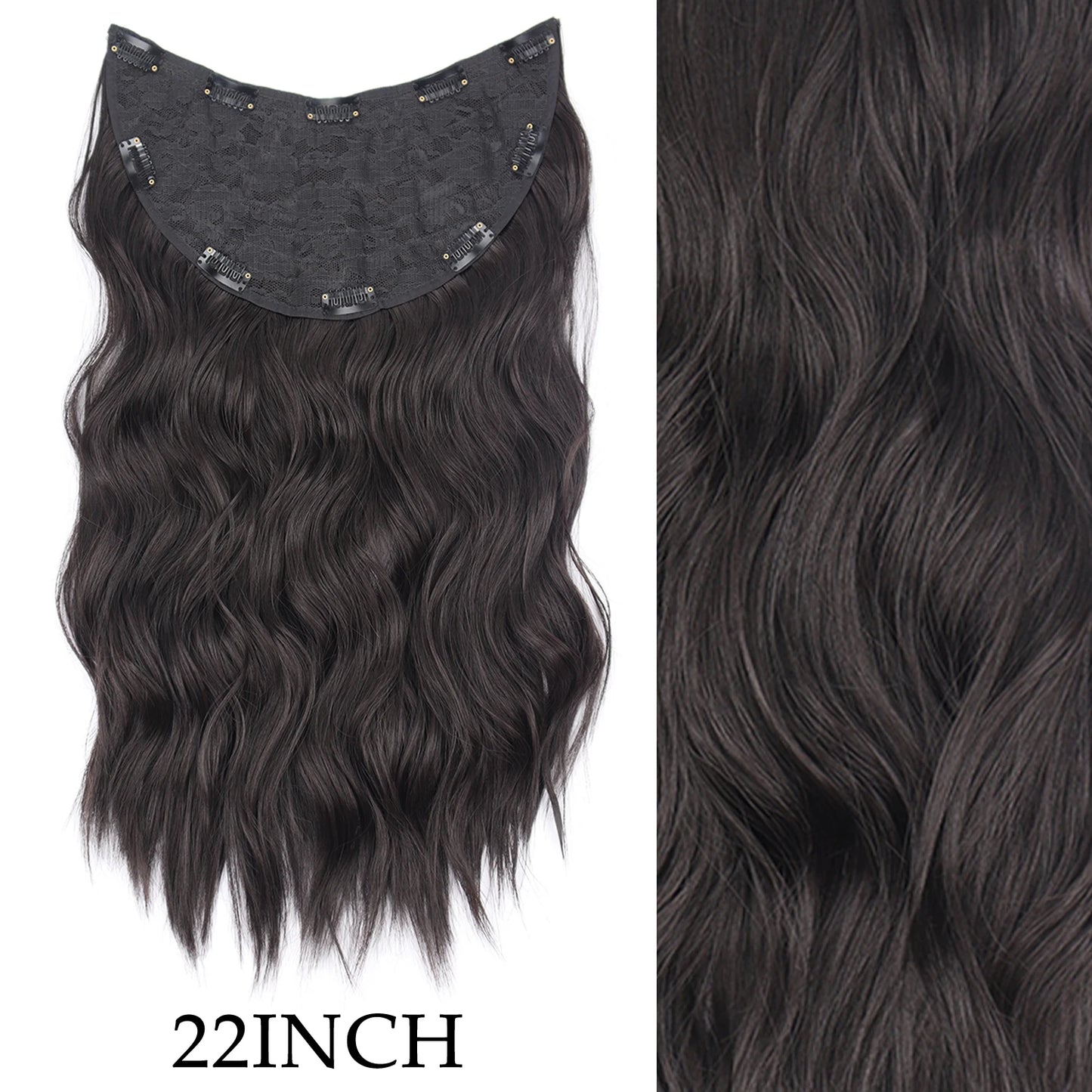7 unids/set 16 Clips extensión de cabello negro largo liso pelo Natural Ombre peluca fibra resistente al calor para peinado de mujer