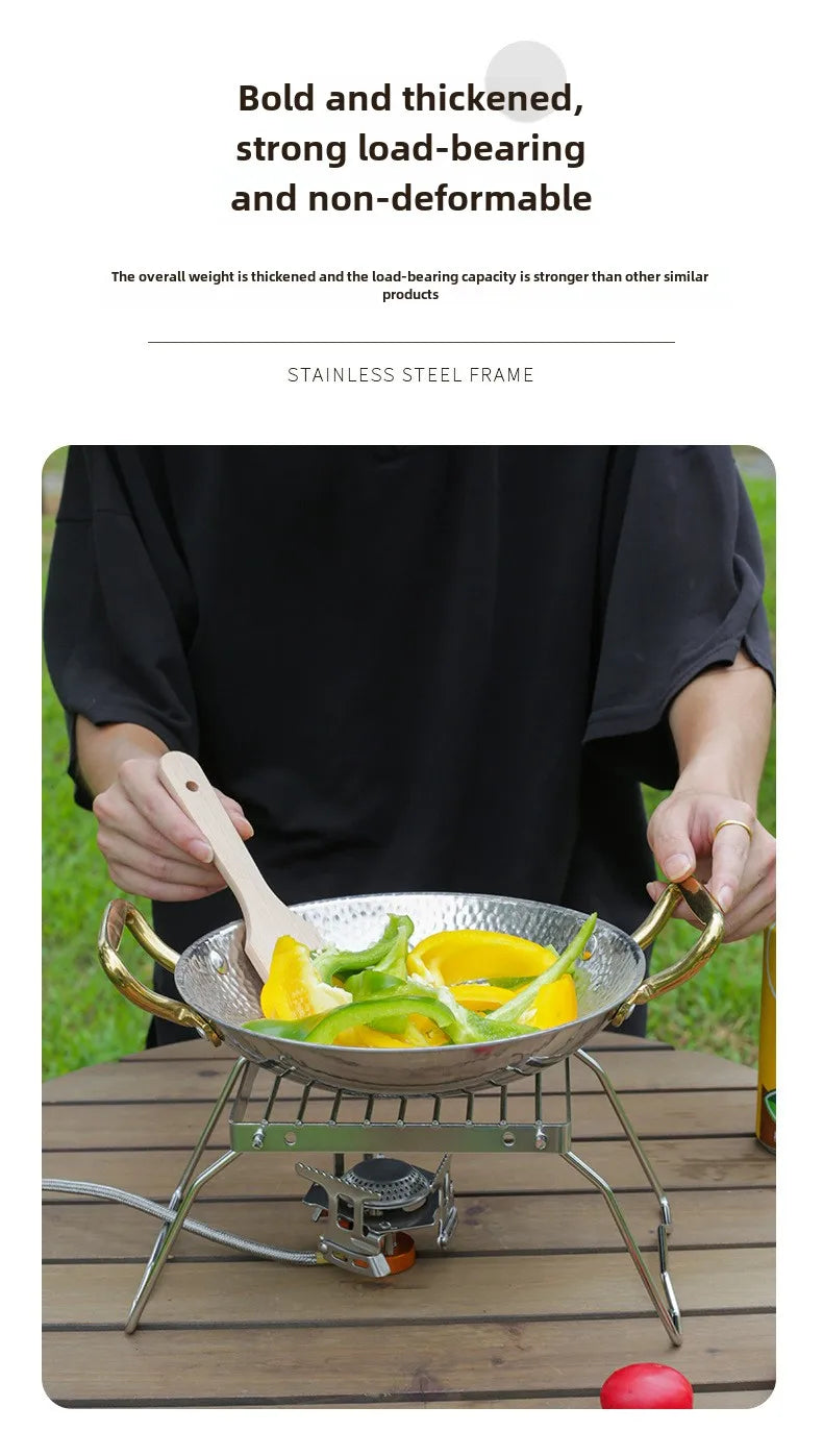 Parrilla plegable para fogata, portátil, multifuncional, de acero inoxidable, resistente a la corrosión a altas temperaturas, para acampar al aire libre
